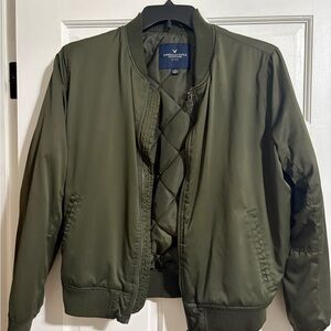 American Eagle Outfitters Green Bomber Jacket